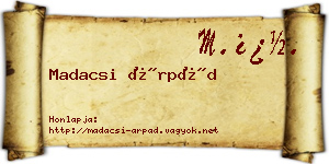 Madacsi Árpád névjegykártya