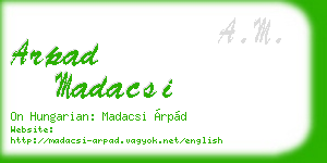 arpad madacsi business card